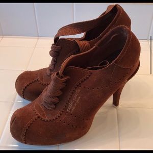 PEDRO GARCIA, suede lace up heels. Made in Spain